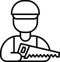 Carpenter Line Icon Design Element vector