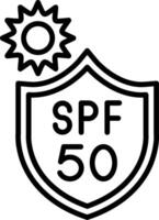 Spf 50 Line Icon Design Element vector