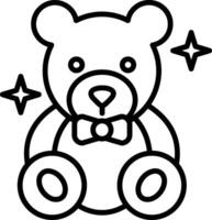 Teddy Bear Line Icon Design Element vector