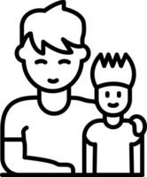 Father and Son Line Icon Design Element vector