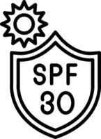 Spf 30 Line Icon Design Element vector