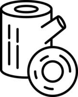 Wood Line Icon Design Element vector