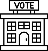 Polling Place Line Icon Design Element vector