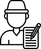 Writer Line Icon Design Element vector