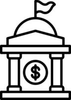 Government Building Line Icon Design Element vector