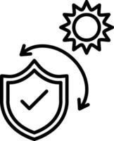 Sun Protection Line Icon Design Element vector