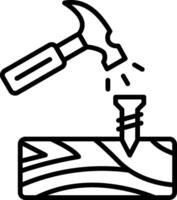 Carpenter Line Icon Design Element vector