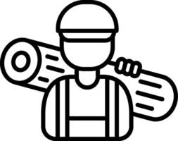 Carpenter Line Icon Design Element vector