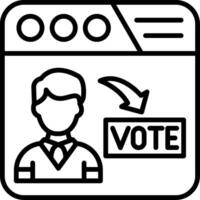 Online Voting Line Icon Design Element vector