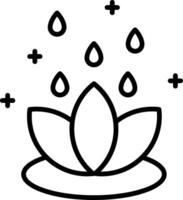Lotus Flower Line Icon Design Element vector