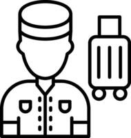 Bellboy Line Icon Design Element vector