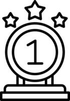 First Prize Line Icon Design Element vector