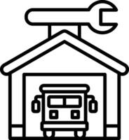 Garage Line Icon Design Element vector