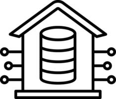Data Warehouse Line Icon Design Element vector