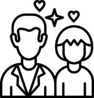 Father And Daughter Line Icon Design Element vector