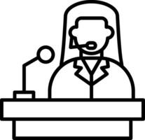 News Reporter Line Icon Design Element vector