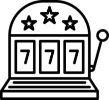 Slot Machine Line Icon Design Element vector