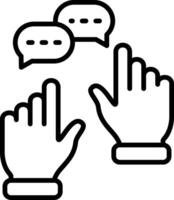 Raise Hand Line Icon Design Element vector