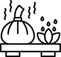 Herbal Massage Line Icon Design Element vector