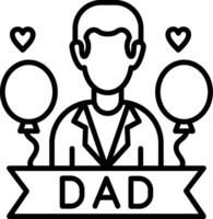Fathers Day Line Icon Design Element vector