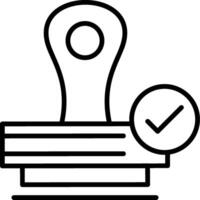 Stamp Line Icon Design Element vector