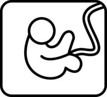 Fetus Line Icon Design Element vector
