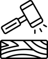 Hammer Line Icon Design Element vector