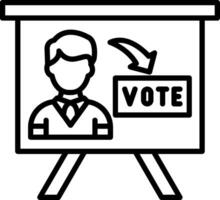 Voting Booth Line Icon Design Element vector