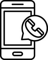 phone call Line Icon Design Element vector