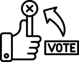 No Vote Line Icon Design Element vector
