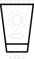 Sun Cream Line Icon Design Element vector