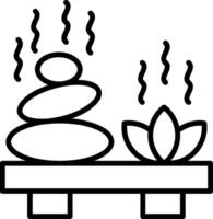 Hot Stone Line Icon Design Element vector
