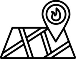 Fire Location Line Icon Design Element vector