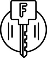 Foreign Key Line Icon Design Element vector