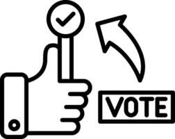 Yes Vote Line Icon Design Element vector