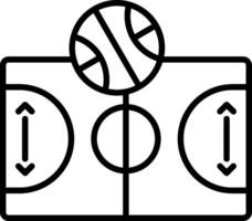 Basketball Court Line Icon Design Element vector