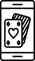 Phone Gambling Line Icon Design Element vector