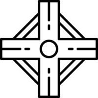 Road Intersection Line Icon Design Element vector