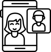 videocall Line Icon Design Element vector