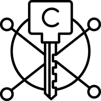 compuesto llave línea icono diseño elemento vector