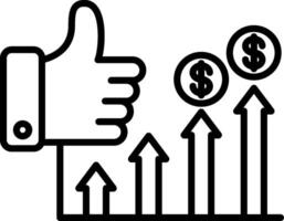 Thumb Up Line Icon Design Element vector