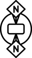 Many To Many Line Icon Design Element vector