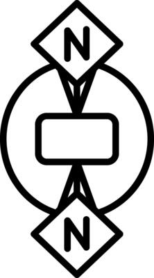 Many To Many Line Icon Design Element