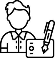 Graphic Designer Line Icon Design Element vector