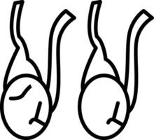 Testicles Line Icon Design Element vector