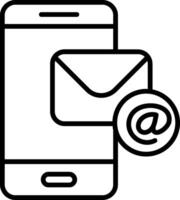 mobile Email Line Icon Design Element vector