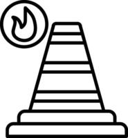 Traffic Cone Line Icon Design Element vector