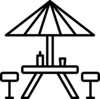 Picnic Table Line Icon Design Element vector