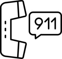 911 Call Line Icon Design Element vector