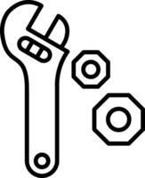 Wrench Line Icon Design Element vector
